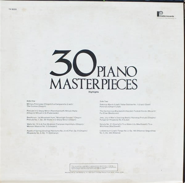 Various : 30 Piano Masterpieces Vol. 3 (LP, Comp)