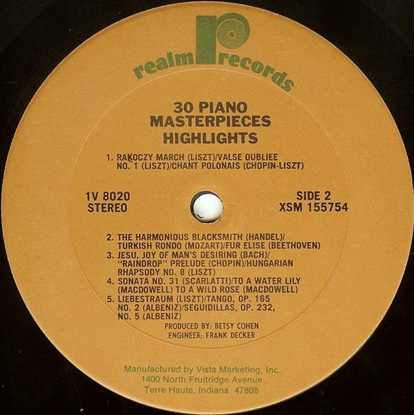 Various : 30 Piano Masterpieces Vol. 3 (LP, Comp)