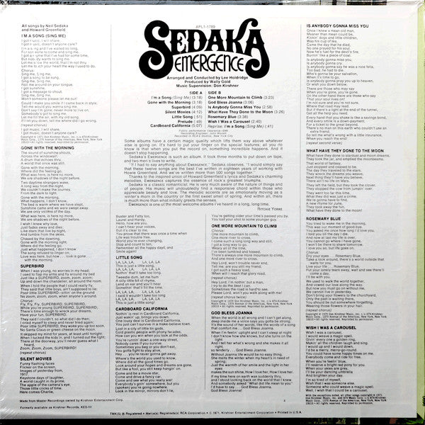 Sedaka* : Emergence (LP, Album, RE)