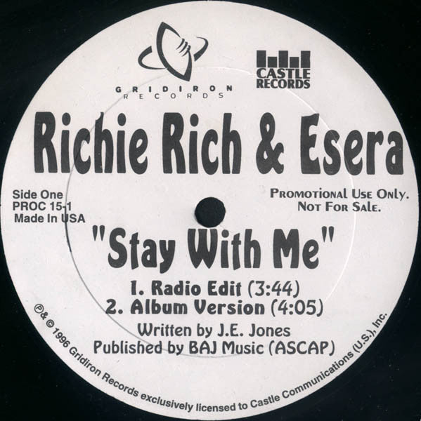 Richie Rich (2) & Esera* : Stay With Me (12", Single, Promo)