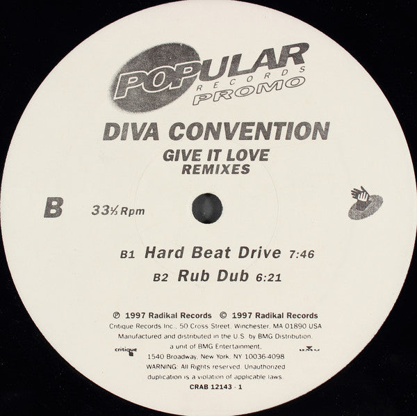 Diva Convention : Give It Love (Remixes) (12", Promo)