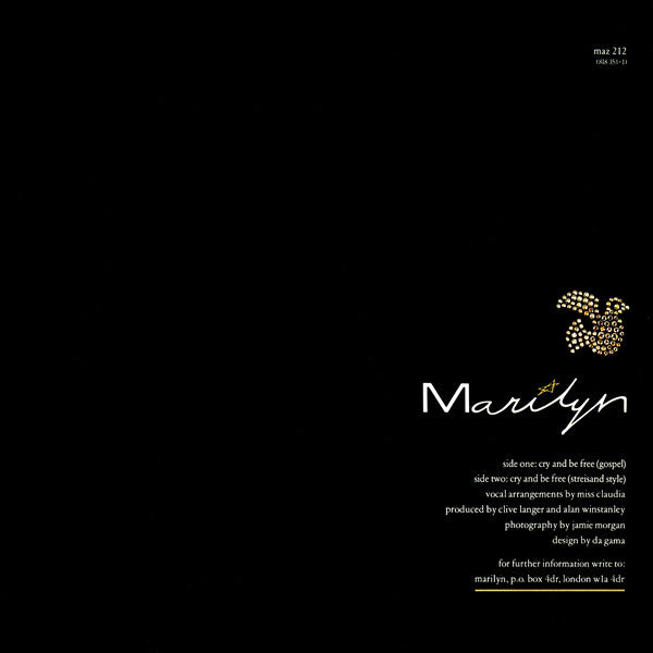 Marilyn : Cry And Be Free (12", Single)