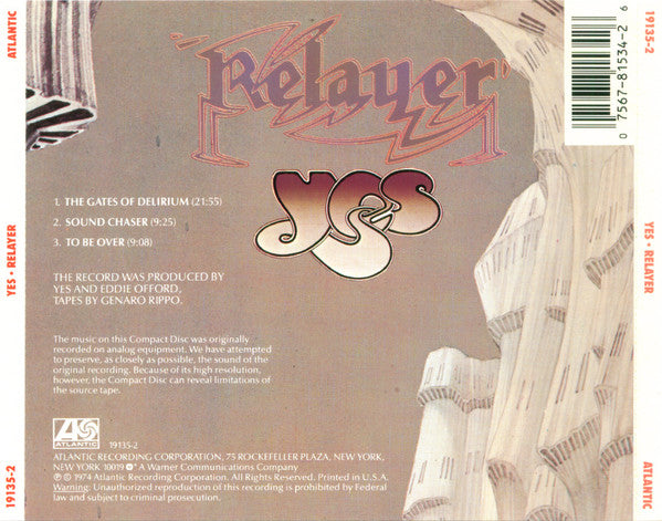 Yes : Relayer (CD, Album, RE)