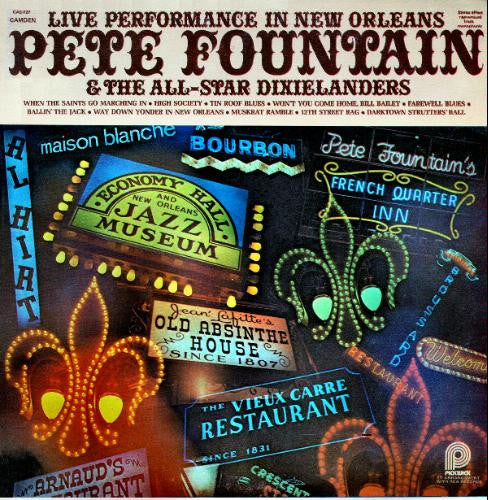 Pete Fountain & The All-Star Dixielanders* : Live Performance In New Orleans (LP, Album, RE)