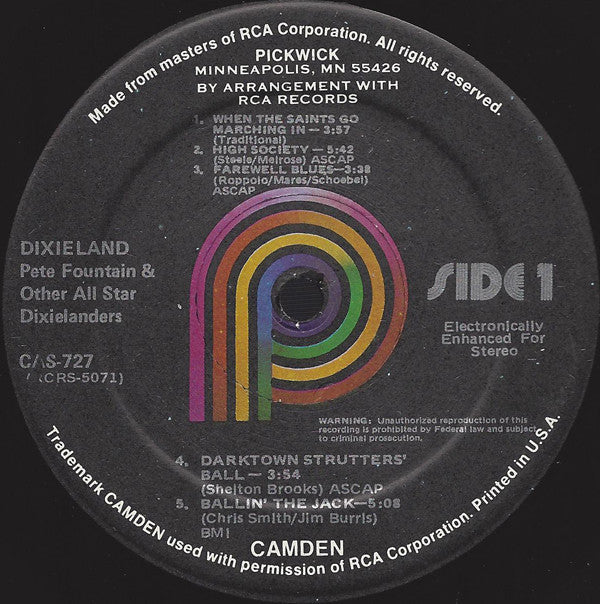 Pete Fountain & The All-Star Dixielanders* : Live Performance In New Orleans (LP, Album, RE)