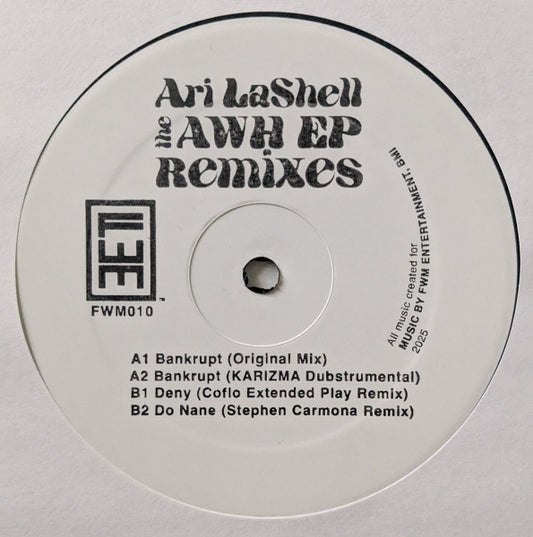 Ari LaShell : Awh EP - The Remixes (12", EP)