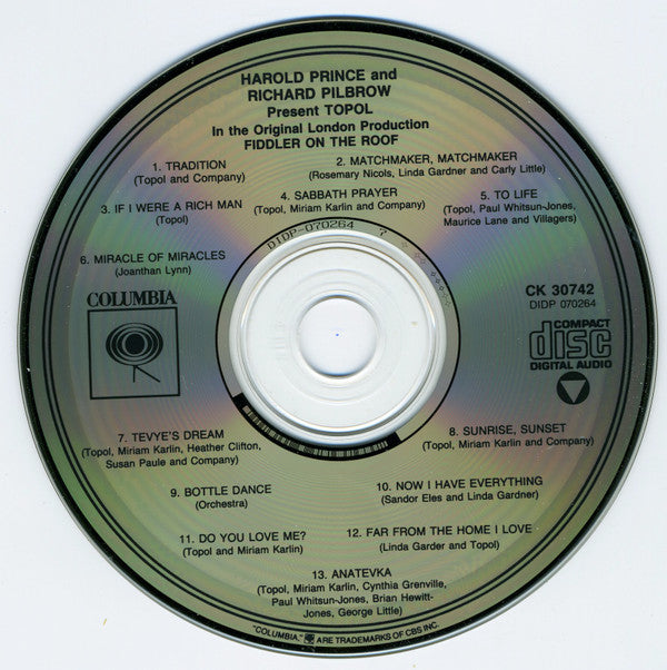 Topol : Fiddler On The Roof (CD, Album, RE, RM)