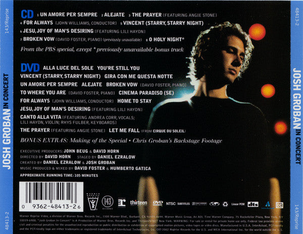 Josh Groban : Josh Groban In Concert (CD, Album + DVD, NTSC)