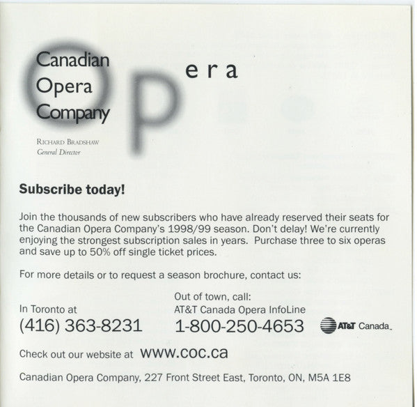 Richard Bradshaw : Operafare (CD)