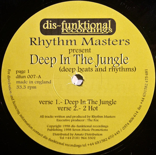 Rhythm Masters : Deep In The Jungle (Deep Beats & Rhythms) (12")