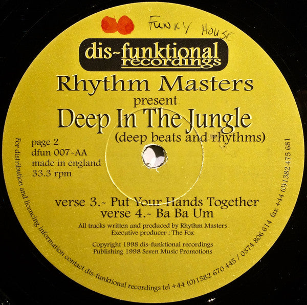 Rhythm Masters : Deep In The Jungle (Deep Beats & Rhythms) (12")