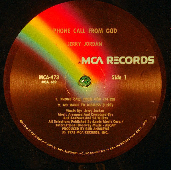 Jerry Jordan (2) : Phone Call From God (LP, Album, Glo)