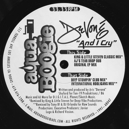 Devoné : And I Cry (12", Maxi)