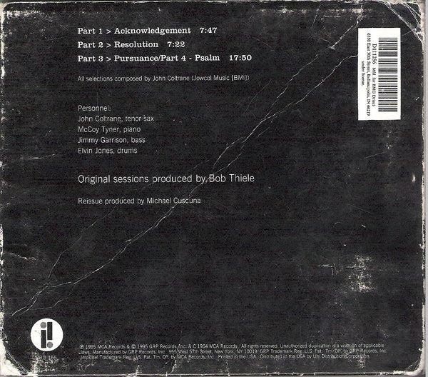 John Coltrane : A Love Supreme (CD, Album, Club, RE, RM, BMG)