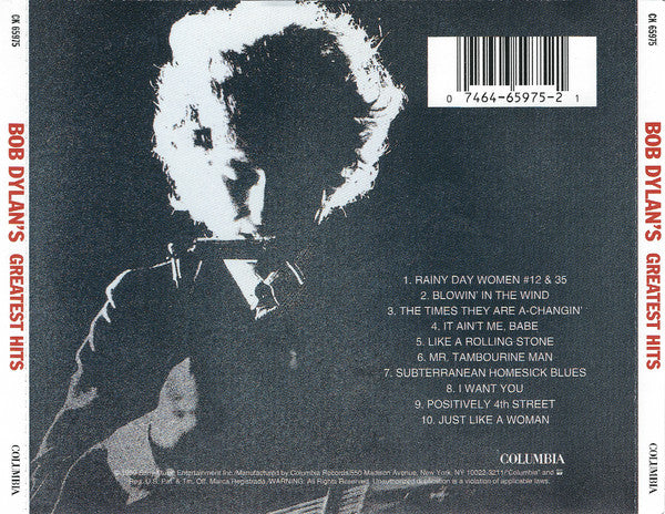 Bob Dylan : Bob Dylan's Greatest Hits (CD, Comp, RE, RM)