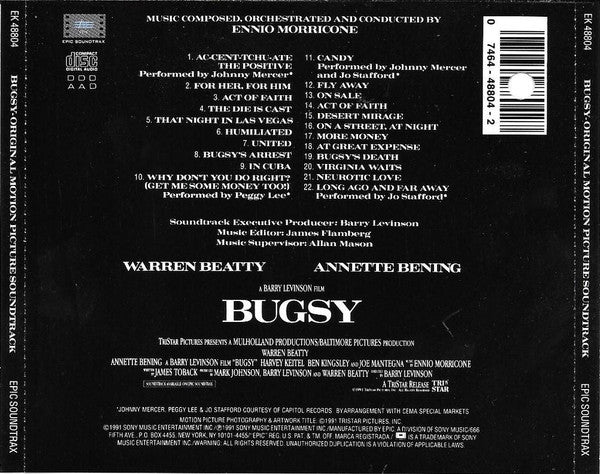 Ennio Morricone : Bugsy - Original Motion Picture Soundtrack (CD, Album)