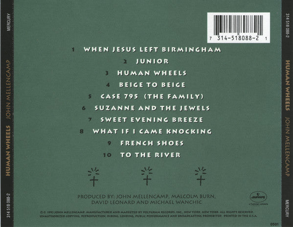 John Mellencamp* : Human Wheels (CD, Album)