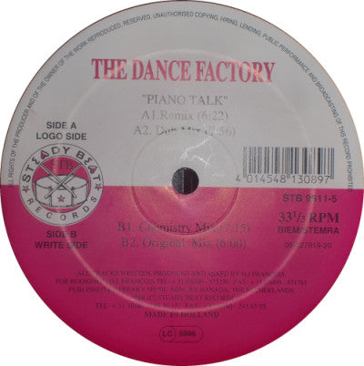 The Dance Factory* : Piano Talk (12")