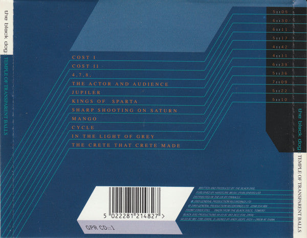 The Black Dog : Temple Of Transparent Balls (CD, Album)