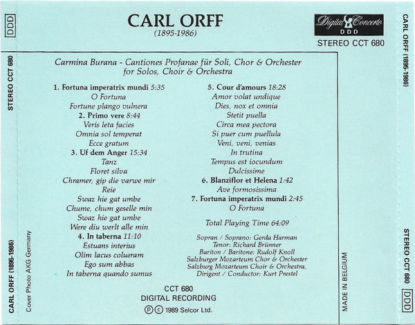 Carl Orff, Das Mozarteum Orchester Salzburg : Carmina Burana (CD, Album)