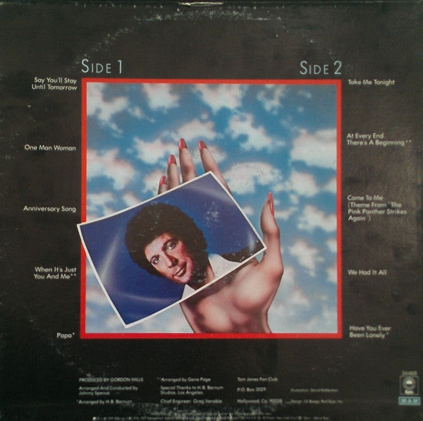 Tom Jones : Say You'll Stay Until Tomorrow (LP, Album)