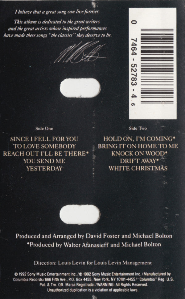 Michael Bolton : Timeless (The Classics) (Cass, Album)