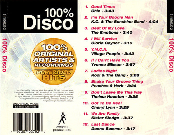 Various : 100% Disco (CD, Comp)