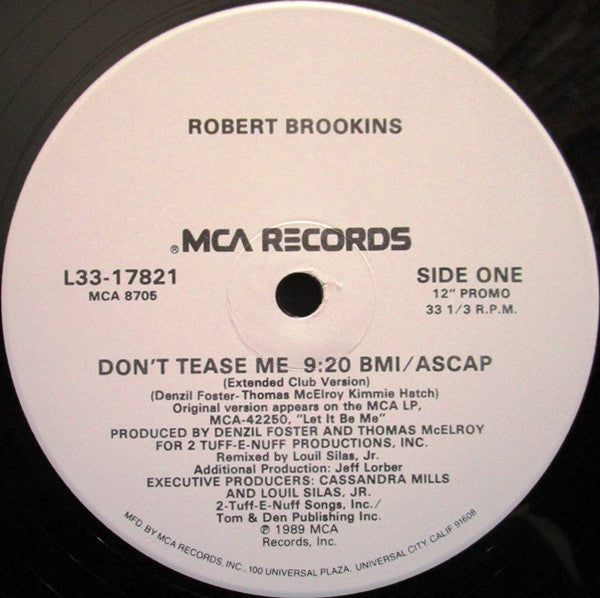 Robert Brookins : Don't Tease Me (12", Promo)