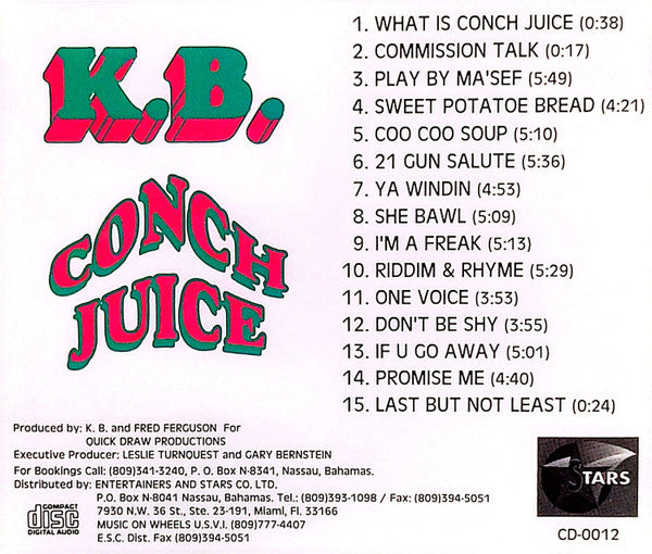 K.B. (10) : Conch Juice (CD, Album)
