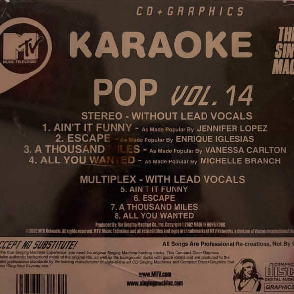 Unknown Artist : Pop Hits Vol. 14 (CD+G, Comp)