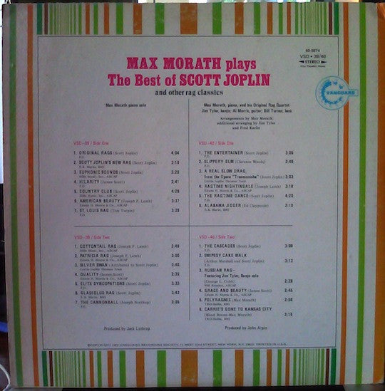Max Morath : Max Morath Plays The Best Of Scott Joplin And Other Rag Classics (2xLP, Album)