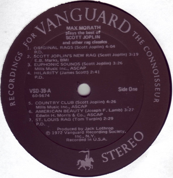 Max Morath : Max Morath Plays The Best Of Scott Joplin And Other Rag Classics (2xLP, Album)