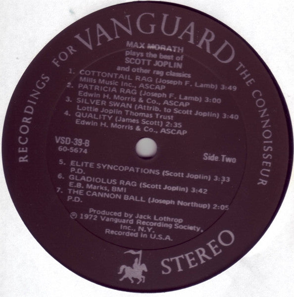 Max Morath : Max Morath Plays The Best Of Scott Joplin And Other Rag Classics (2xLP, Album)