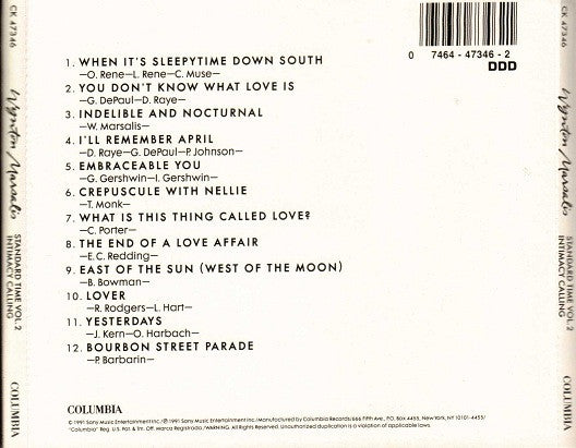 Wynton Marsalis : Standard Time Vol.2 - Intimacy Calling (CD, Album)