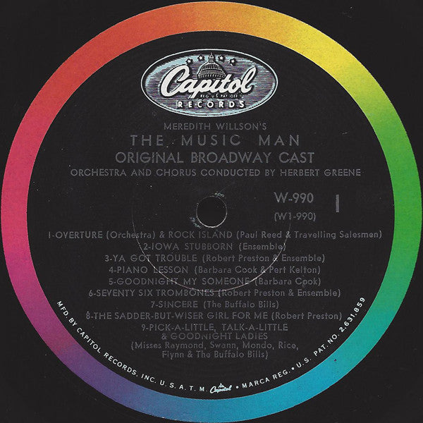 Meredith Willson : The Music Man (Original Cast) (LP, Mono, RE, Scr)