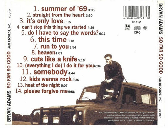 Bryan Adams : So Far So Good (CD, Comp, Club)