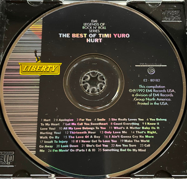 Timi Yuro : The Best Of Timi Yuro - Hurt (CD, Album, Comp, RM)