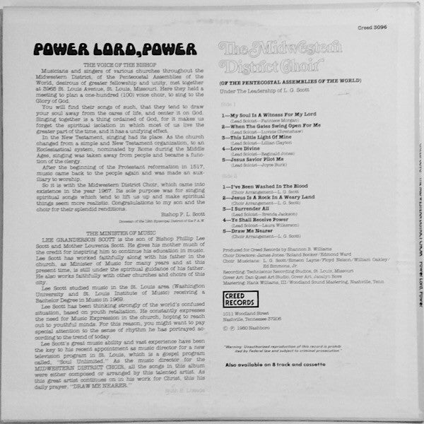 The Midwestern District Choir : Power Lord, Power (LP)