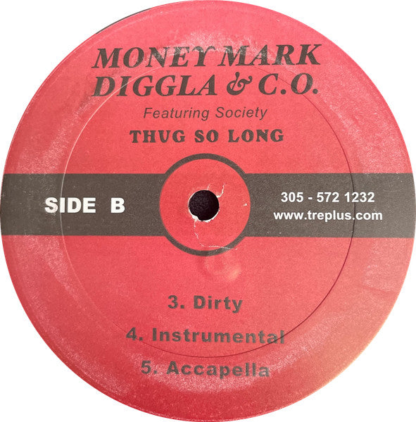 Money Mark Diggla & C.O. Featuring Society (5) : Thug So Long (12", Single)