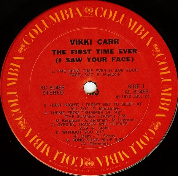 Vikki Carr : The First Time Ever (I Saw Your Face) (LP)