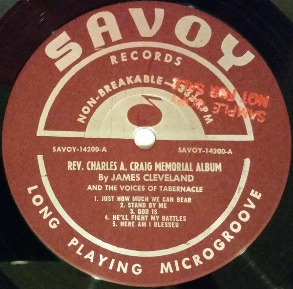 James Cleveland* And The Voices Of Tabernacle : Sing In Memory Of Rev. Charles A. Craig (LP, Album)