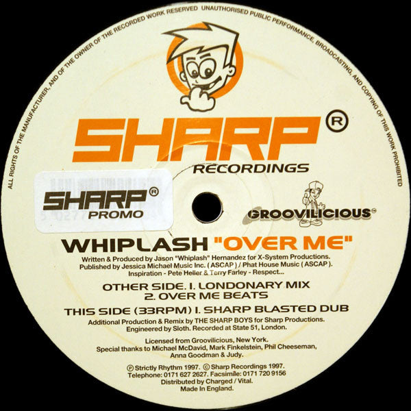 Whiplash : Over Me (12")