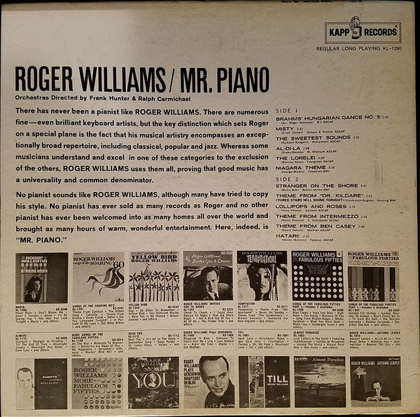 Roger Williams (2) : Mr. Piano (LP, Mono)