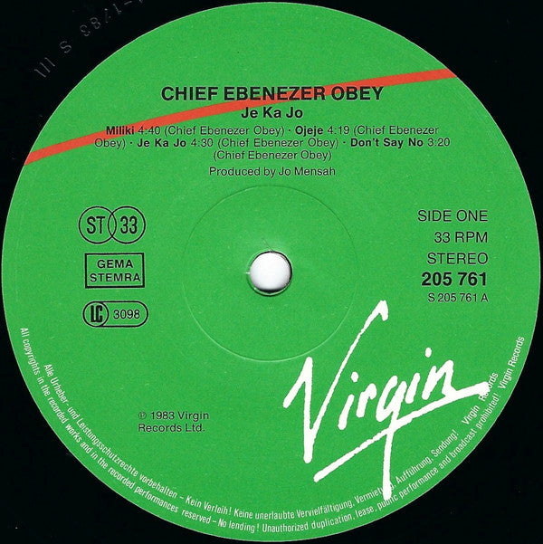 Ebenezer Obey : Je Ka Jo (Let Us Dance) (LP, Album)
