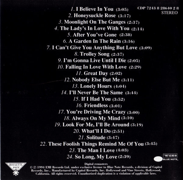 Sarah Vaughan : The Benny Carter Sessions (CD, Comp, RM)