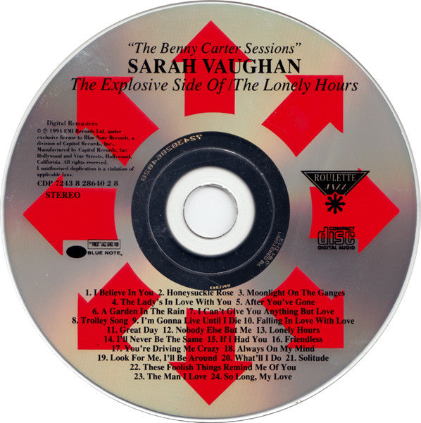 Sarah Vaughan : The Benny Carter Sessions (CD, Comp, RM)