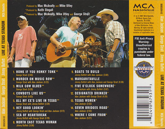 Alan Jackson (2) / George Strait / Jimmy Buffett : Live At Texas Stadium (CD, Album)