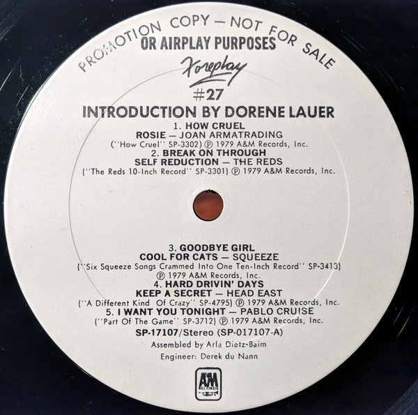 Various : Foreplay #27: A&M's Pre-Release Sampler (LP, S/Sided, Promo, Smplr)