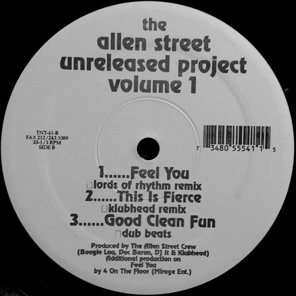 The Allen Street Crew : The Allen Street Unreleased Project Volume 2 (12")