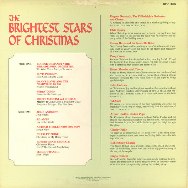 Various : The Brightest Stars Of Christmas (LP, Comp)